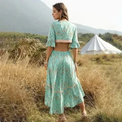 Hot Princesse Fleurie Robe Fleurie Deux Pièces