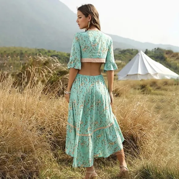 Hot Princesse Fleurie Robe Fleurie Deux Pièces