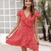 Online Princesse Fleurie Robe Fleurie Rouge Volants