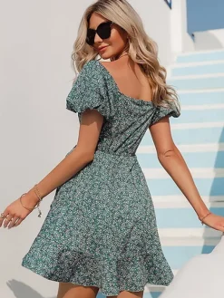 Cheap Princesse Fleurie Robe Fleurie Vert Émeraude