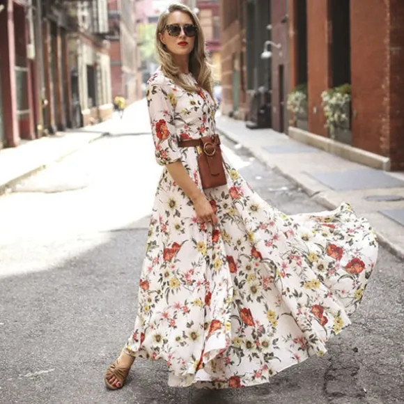 Best Princesse Fleurie Robe Longue Blanche Motif Fleuri