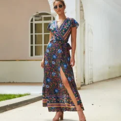 Fashion Princesse Fleurie Robe Longue Cache Coeur Fleurie