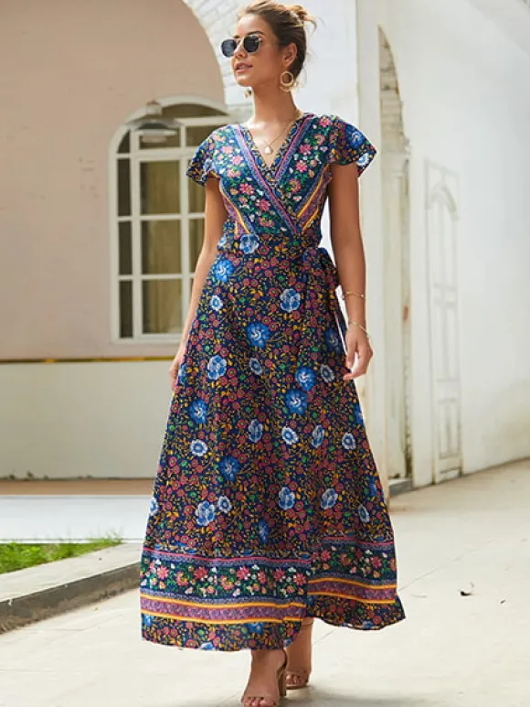Fashion Princesse Fleurie Robe Longue Cache Coeur Fleurie