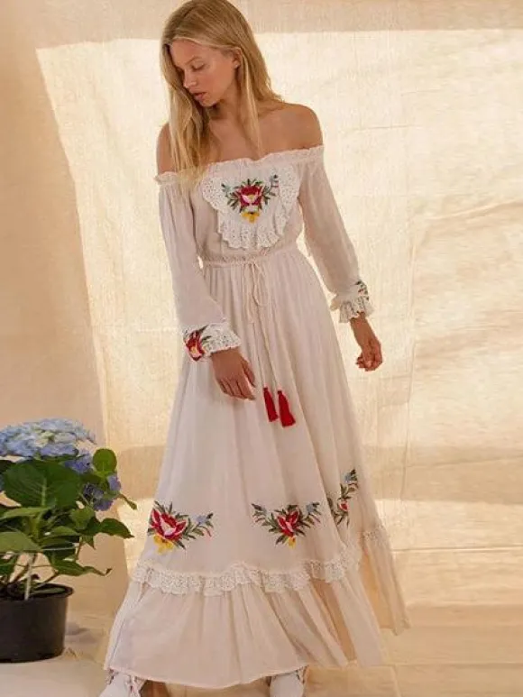 Online Princesse Fleurie Robe Longue Fleurie Brodée