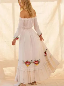 Online Princesse Fleurie Robe Longue Fleurie Brodée