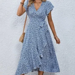 Store Princesse Fleurie Robe Longue Fleurie Manches Courtes