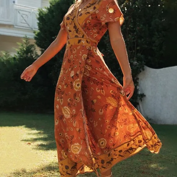 Clearance Princesse Fleurie Robe Longue Fleurie Style Vintage