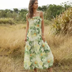 New Princesse Fleurie Robe Longue Imprimée Fruits