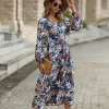 Best Princesse Fleurie Robe Longue Motif Feuille