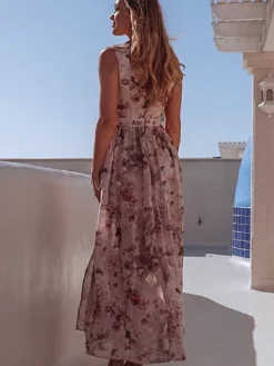 Sale Princesse Fleurie Robe Longue Motif Fleuri