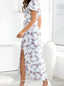 Discount Princesse Fleurie Robe Longue Portefeuille Fleurie