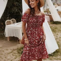 Shop Princesse Fleurie Robe Mi-longue Fleurie Bohème