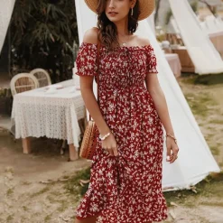 Shop Princesse Fleurie Robe Mi-longue Fleurie Bohème