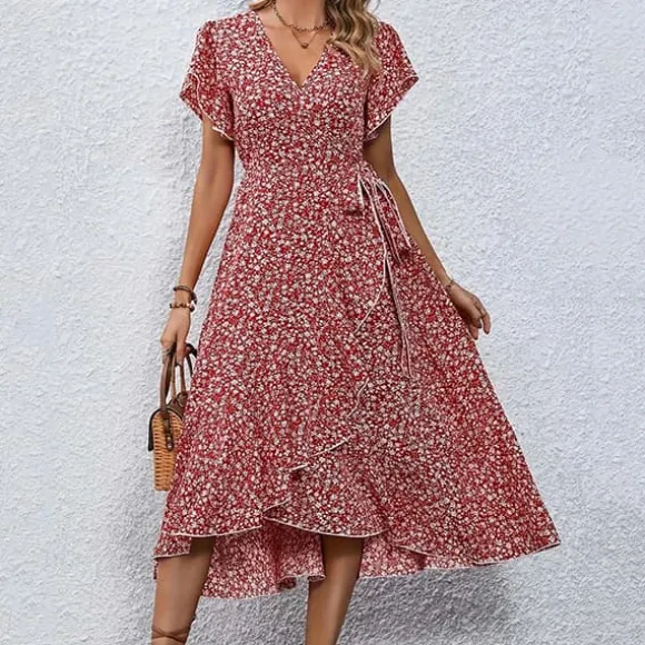 Cheap Princesse Fleurie Robe Rouge Fleurie Bohème Chic