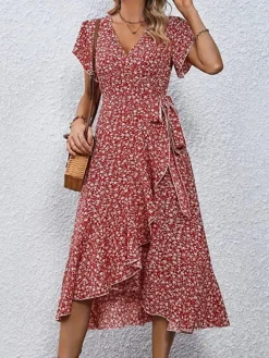 Cheap Princesse Fleurie Robe Rouge Fleurie Bohème Chic