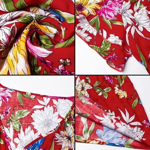 Discount Princesse Fleurie Robe Rouge Fleurie Cache Coeur