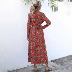 Flash Sale Princesse Fleurie Robe Rouge Fleurie Hiver