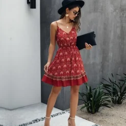 Clearance Princesse Fleurie Robe Rouge Fleurie Vintage