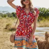 Store Princesse Fleurie Robe Rouge Petites Fleurs