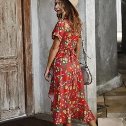 Discount Princesse Fleurie Robe Été Fleurie Rouge
