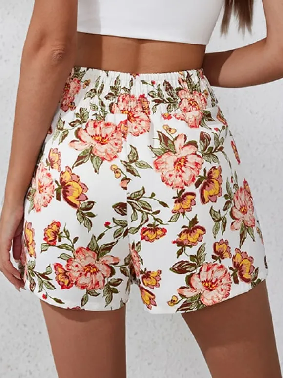 Sale Princesse Fleurie Short Blanc Imprimé Fleuri