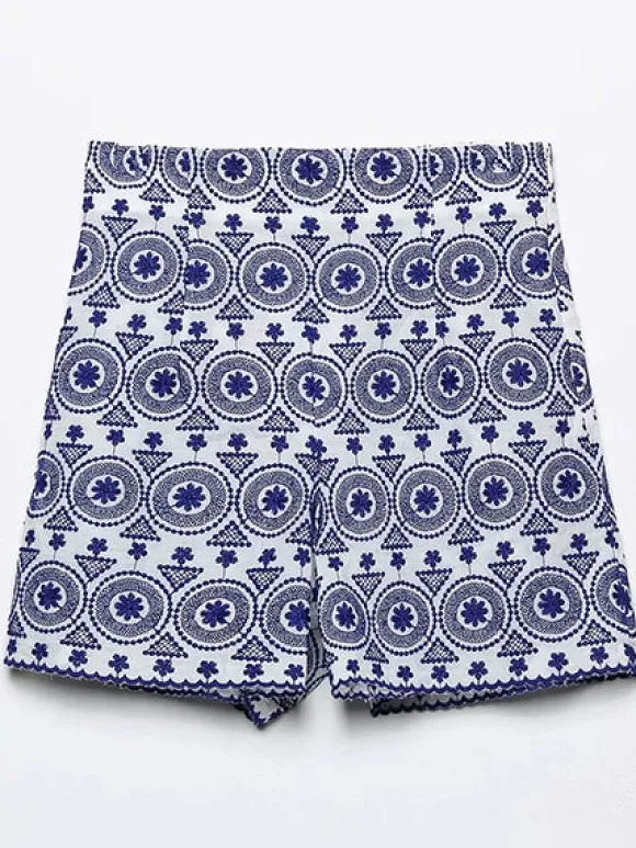 Fashion Princesse Fleurie Short Fleuri Brodé