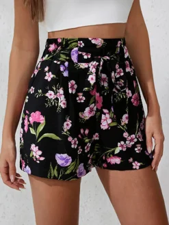 New Princesse Fleurie Short Noir Fleuri
