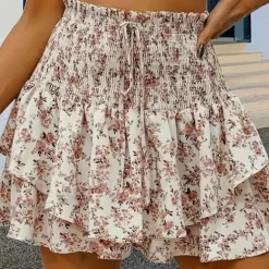 Online Princesse Fleurie Short Taille Haute Fleuri