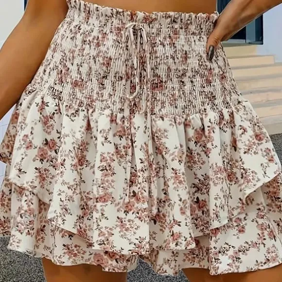 Online Princesse Fleurie Short Taille Haute Fleuri