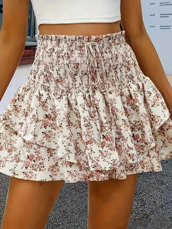 Online Princesse Fleurie Short Taille Haute Fleuri