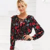 Store Princesse Fleurie Tunique Noire Fleurie