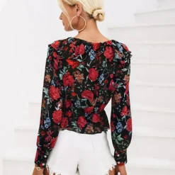 Store Princesse Fleurie Tunique Noire Fleurie