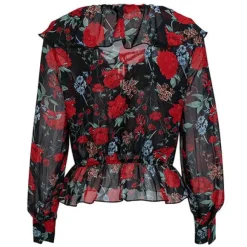 Store Princesse Fleurie Tunique Noire Fleurie