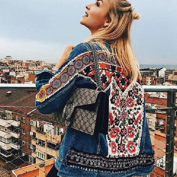 Best Princesse Fleurie Veste Denim Fleurie Brodée